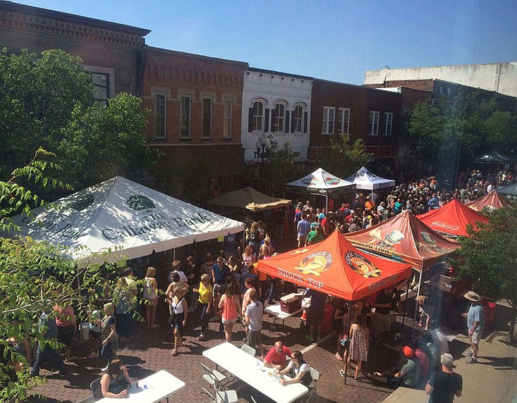 The turnout for the Morels and Mushroom Festival in the Brick District in April 2016 was about 3,000 people, raising $21,000.