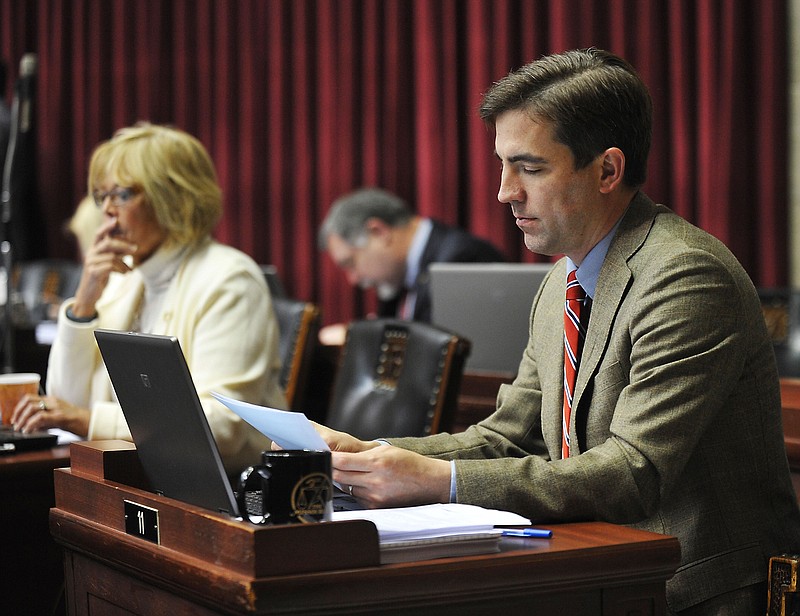 As the legislative session winds down, Rep. Jay Barnes, R-Jefferson City, prepares to vote in Missouri House. The 98th General Assembly will conclude session at 6 p.m. today.