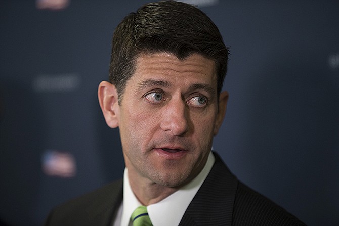 House Speaker Paul Ryan of Wis. speaks during a news conference on Capitol Hill in Washington on Tuesday following a House Republican caucus meeting. 