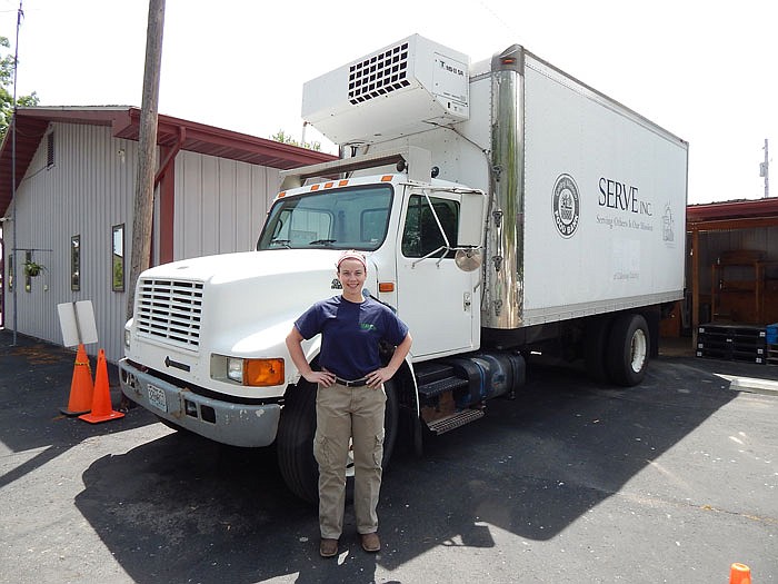 Brittany Lenhart, food pantry manager for SERVE, hopes for success in the fund drive to replace the non-profit's delivery truck.