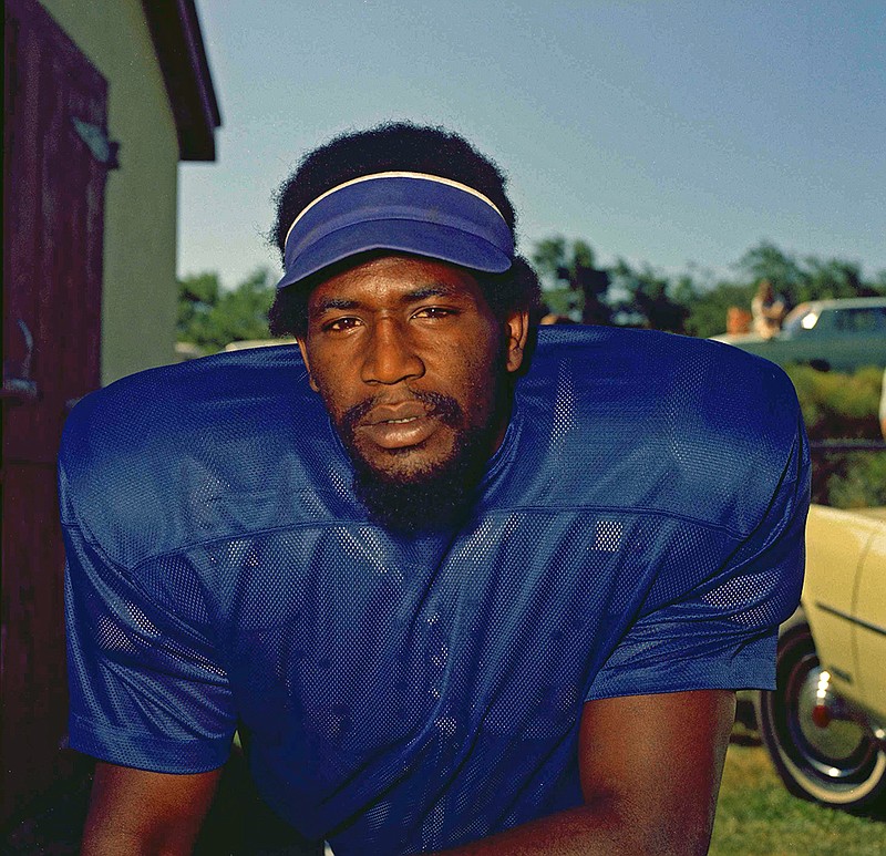 This is a 1972, file photo, showing Baltimore Colts defensive end Bubba Smith. The Concussion Legacy Foundation says former NFL defensive end Bubba Smith was diagnosed with the brain disease CTE by researchers after his death.