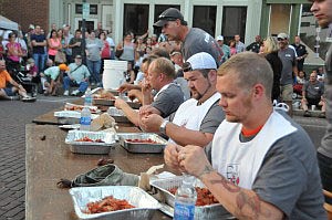 Participants of last year's Hit the Crik crawdad-eating contest.