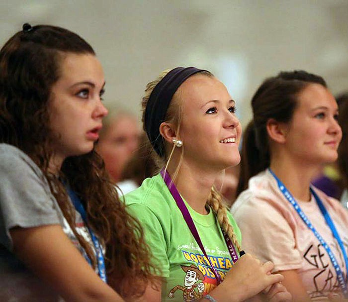 Students listen attentively during one of the sessions at the 2015 Missouri Association of Student Councils (MASC) summer leadership institute.