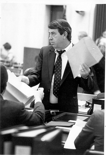 State Sen. Wayne Dowd, D-Texarkana, working in the legislature during Gov. Bill Clinton's tenure.