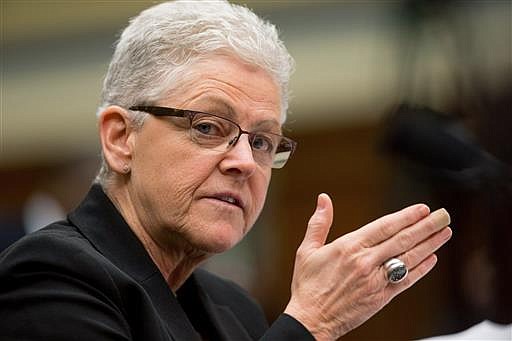 In this March 17, 2016 file photo, EPA Administrator Gina McCarthy testifies on Capitol Hill in Washington before the House Oversight and Government Reform Committee hearing looking into the circumstances surrounding high levels of lead found in many residents' tap water in Flint, Mich. (AP Photo/Andrew Harnik, File)