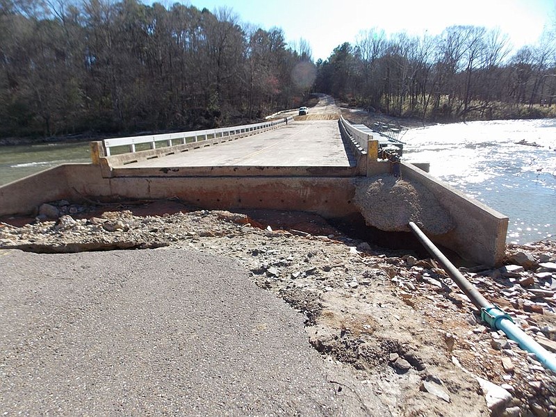 Water line repairs have been made to both sides of this bridge at Beavers Bend State Park. Major flooding occurred at the park in May 2015 and December 2015, but things are now getting back to normal.