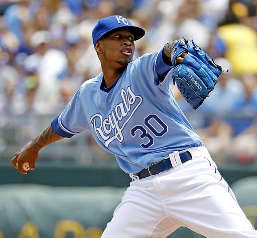 Kansas City Royals pitcher Yordano Ventura has started serving his suspension after it was cut from nine games to eight.