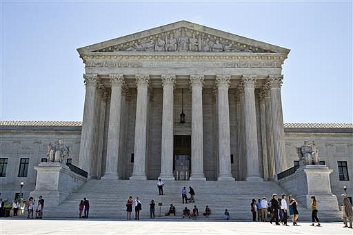 The Supreme Court is seen in Washington, Monday, June 20, 2016, as the court announced several decisions. 