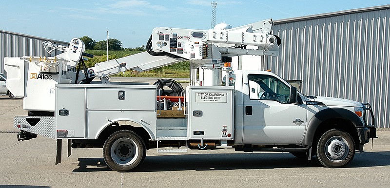 The newest bucket truck in the equipment inventory of the City of California is smaller, allowing it to go to areas not easily accessed by the larger trucks already owned by the city.