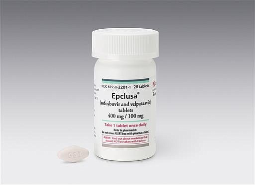 This photo provided by Gilead Sciences, Inc. shows the drug Epclusa. 