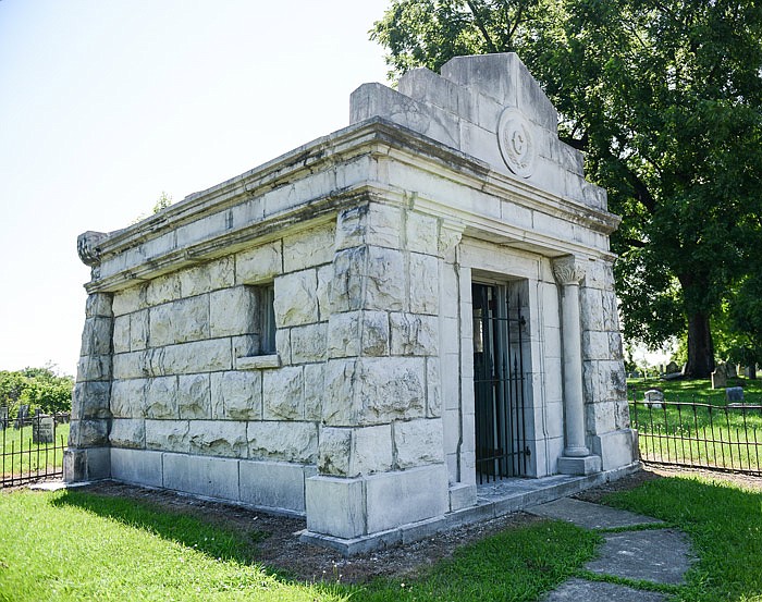 City benefactor Maj. Joseph Marcus Clarke's family mausoleum at the Old City/Woodland Cemetery was restored by the Jefferson City Cemetery Resource Board last fiscal year.