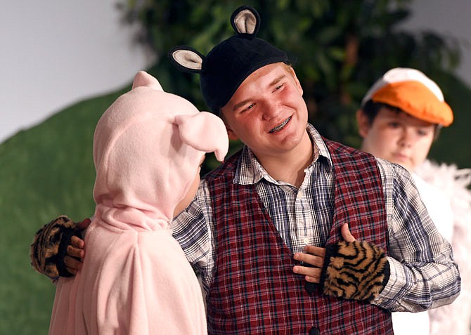 Troy Ludwig, 13, portrays the character Templeton in Stained Glass Theatre's "Charlotte's Web." 