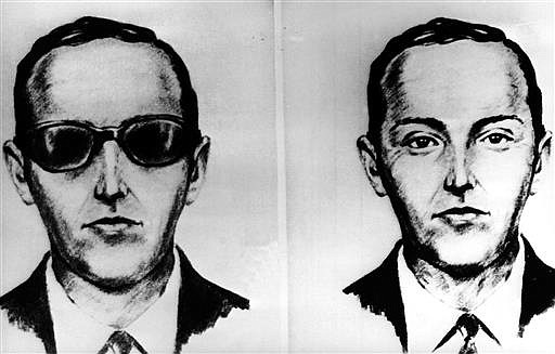 This undated artist' sketch shows the skyjacker known as D.B. Cooper from recollections of the passengers and crew of a Northwest Airlines jet he hijacked between Portland and Seattle on Thanksgiving eve in 1971. The FBI says it's no longer actively investigating the unsolved mystery of D.B. Cooper. The bureau announced it's "exhaustively reviewed all credible leads" during its 45-year investigation. 