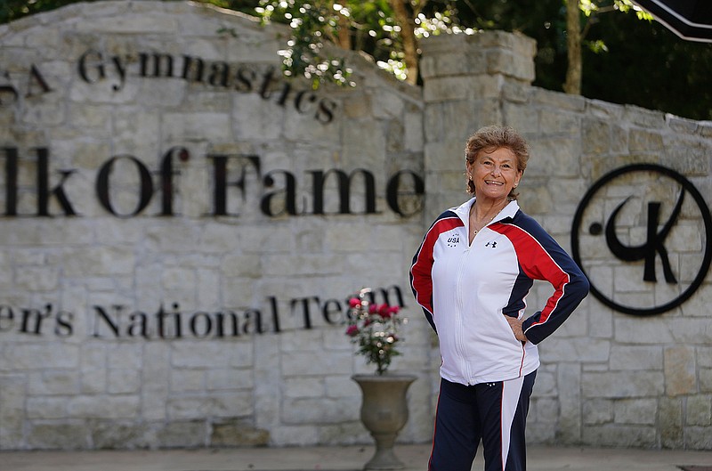 Marta Karolyi stands outside the Karolyi Ranch near New Waverly where she and her husband, Bela Karolyi, train gymnasts, including members of the Women's National Team, Wednesday, May 4, 2016, in Houston.  In her 16 years as the U.S. women's national team coordinator, Martha Karolyi has produced the most powerful team in the world, favorites to sweep the team title and a handful of individual medals at the 2016 Olympics. 