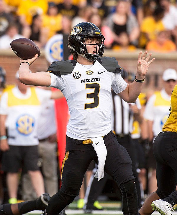 Missouri sophomore quarterback Drew Lock, the Tigers' first true freshman to start at quarterback since Corby Jones in 1995, passed for 1,332 yards and four touchdowns in eight games during the 2015 season.