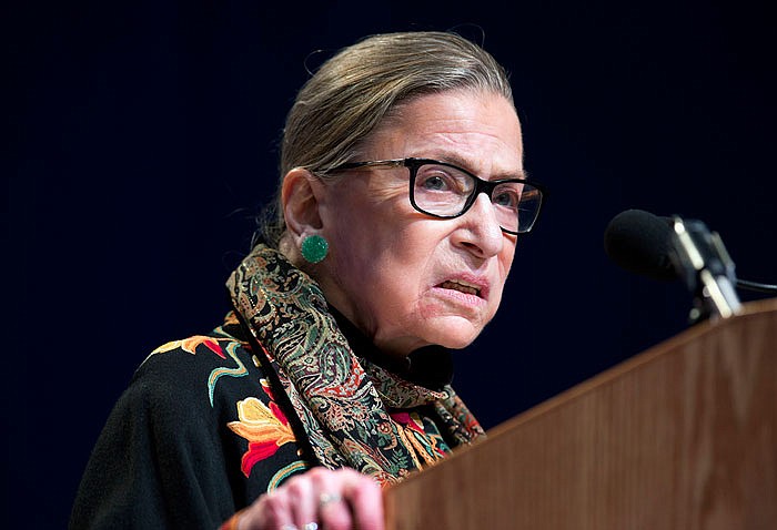 Supreme Court Justice Ruth Bader Ginsburg speaks at Brandeis University in this file photo. Ginsburg says she regrets comments on Republican presidential candidate Donald Trump.