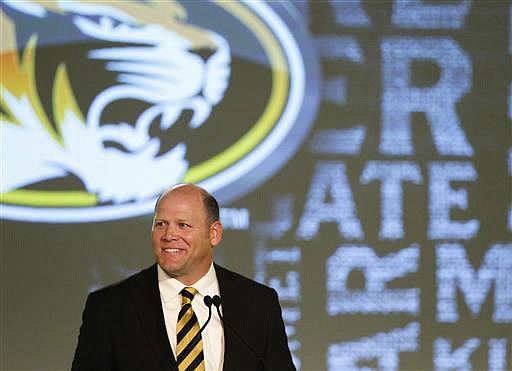 Missouri coach Barry Odom speaks to the media at the Southeastern Conference NCAA college football media days, Wednesday, July 13, 2016, in Hoover, Ala.