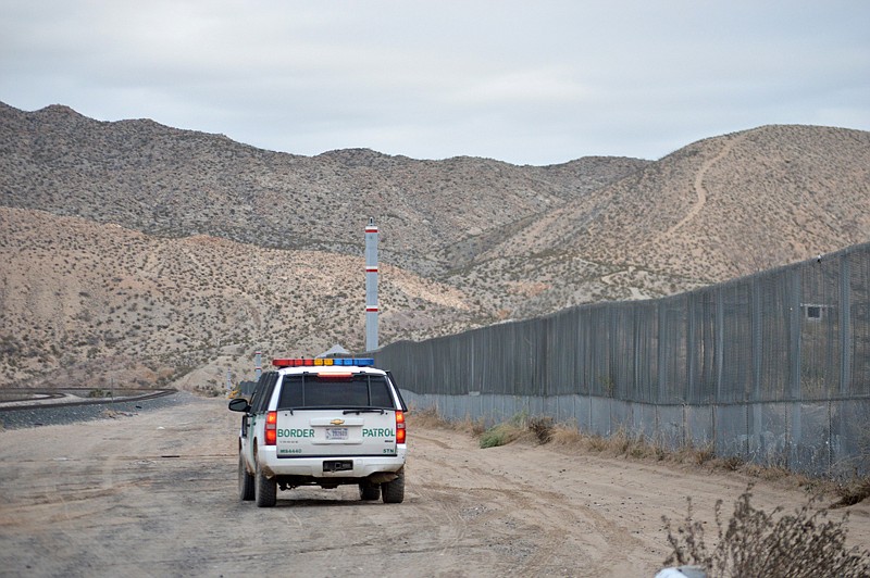 A U.S. Border Patrol agent patrols Sunland Park in El Paso, Texas, on Jan. 4  along the U.S.-Mexico border next to Ciudad Juarez.