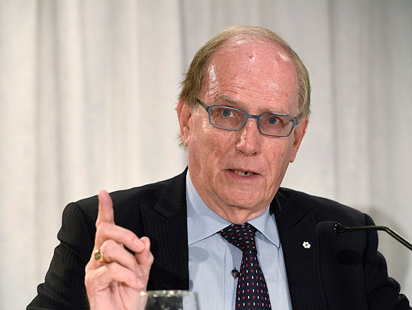 Canadian law professor Richard McLaren speaks Monday at a news conference in Toronto to present his findings into allegations of a state-backed doping conspiracy involving the 2014 Winter Olympics in Sochi, Russia.