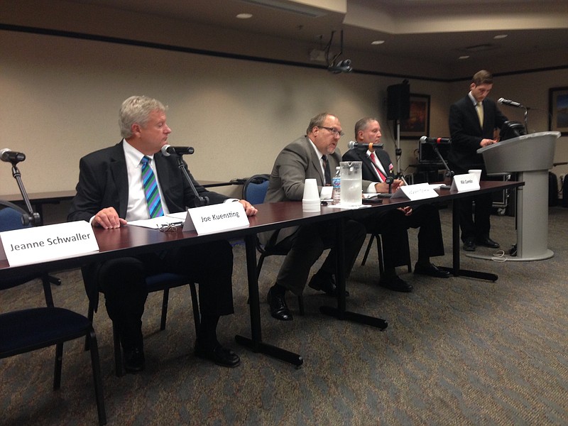 Candidates for Cole County public assessor answer questions at a forum Tuesday.