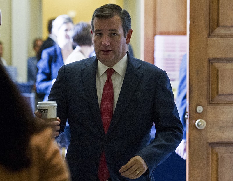 In this June 28, 2016, file photo, Sen. Ted Cruz, R-Texas, leaves the Republican policy luncheon on Capitol Hill in Washington. Cruz is schedule to speak at the Republican National Convention on July 20.