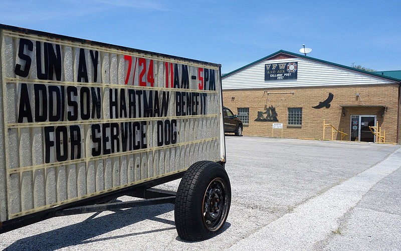 The Fulton VFW and Men's Auxiliary are hosting a fundraising event Sunday, July 24, 2016 for Addison Hartman, who is replacing her service dog.