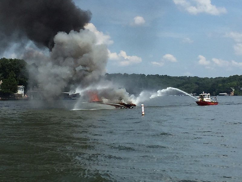 Local fire districts assisted the Missouri State Highway Patrol in putting out a boat fire caused by an explosion in the vessel's motor Saturday afternoon near Silver Sands Marina at Lake of the Ozarks.