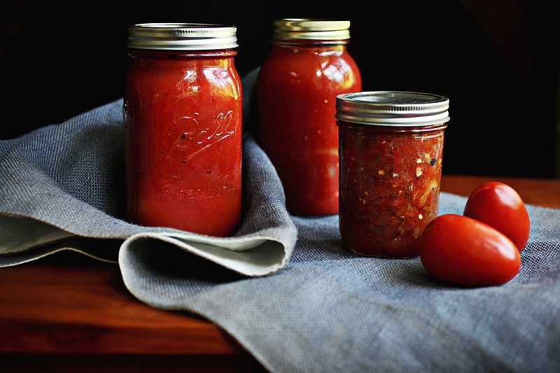 Oven-Roasted Marinara, Charred Tomato and Chile Salsa and Bottled Whole Tomatoes are just some of the ways to "put up" tomatoes in this rush of tomato season. 