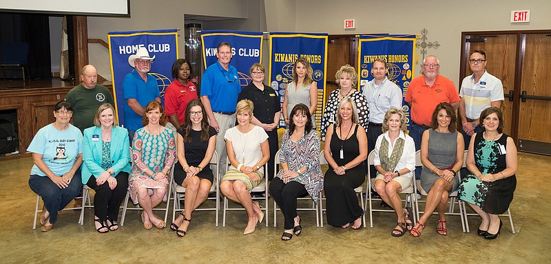 he Kiwanis Club gave more than $20,000 to local nonprofits and school programs Wednesday at Williams Memorial Church. Pictured are, front row, from left, are: Mary Jackson of the K.I.D.S. Day Camp, Loris Yates of the Kiwanis Club, Kristie Dempsey of Teen Court, Rachael Schwartz of Partnership for the Pathway, Lydia Lawrence of Harvest Regional Food Bank, Cindy Marsh of Hospice of Texarkana, Stephanie Fussell of CASA, Kim Miller of the Texarkana, Ark. School District Transition Program and Suzy Irwin of Texarkana College. Back row: Bryant Rogers and Benny Cooper of Challenged Outdoorsmen, Marcia Austin of Texarkana Resources, Mark Bledsoe of the United Way, Kristi Wright of First Choice Pregnancy Center, Misty Patterson of Domestic Violence Prevention, Lee Foreback of Watersprings Ranch, Steve Morriss of Boy Scouts Troop 86, Sam Clem of Runnin' WJ Ranch and Richard Seymour of the Literacy Council.
