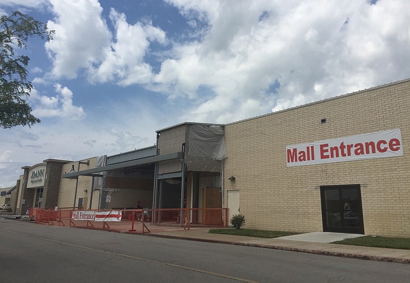 Construction continues Saturday, July 30, 2016, at Capital Mall in Jefferson City, where Party City will become a new tenant.