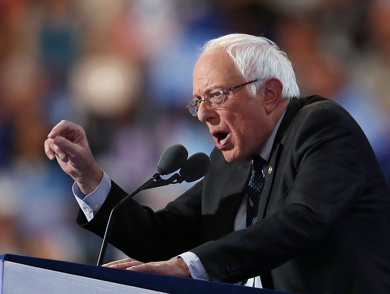 In this July 25, 2016 file photo, Sen. Bernie Sanders, I-Vt., speaks during the first day of the Democratic National Convention in Philadelphia. Moving beyond "Obamacare," political activists are looking to ballot questions in a couple of major states as a new election-year front in the nation's long-running debate over the role of government in health care. California voters will decide whether to limit what drug companies can charge many state programs, while Coloradans will vote on a state version of a "single-payer" government-run health system, similar to what Sanders proposed in his hard-fought but unsuccessful bid for the Democratic presidential nomination. 