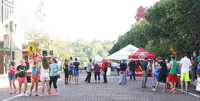 Westminster College and William Woods University students mingle during the 2015 Brick Blast.