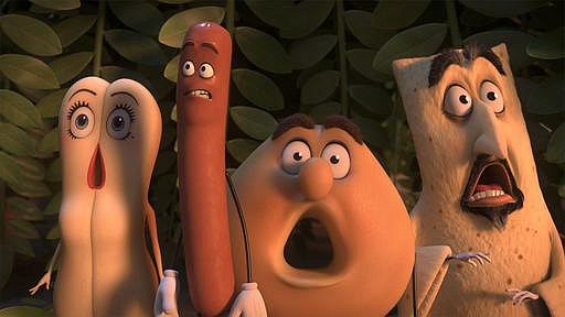 This image released by Sony Pictures shows, from left, Brenda, voiced by Kristen Wiig, Frank, voiced by Seth Rogen, Sammy, voiced by Ed Norton and Lavash, voiced by David Krumholtz in a scene from, "Sausage Party." 