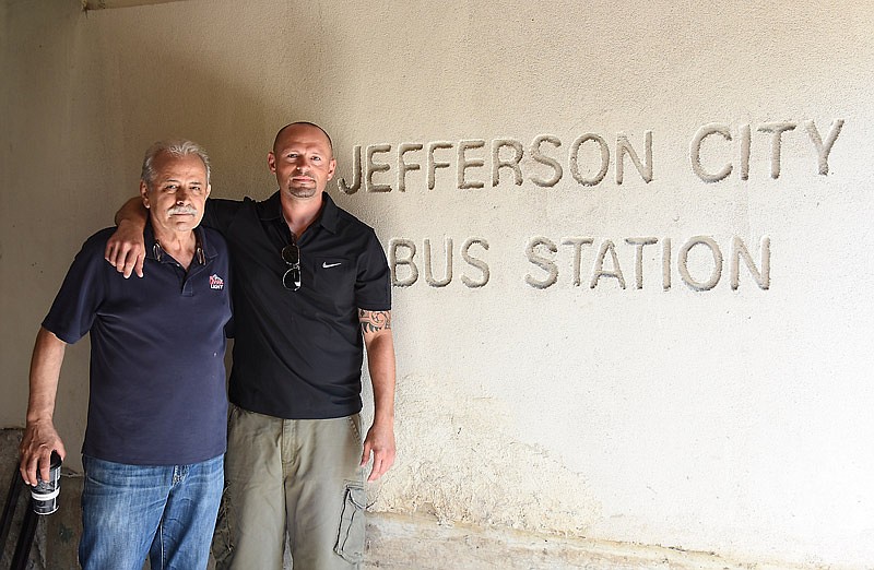 Father and son, Alex and Theo Mastrogiannis pose at what will be Theo's Midtown at 620 W.
McCarty. Theo purchased the building that formerly served as the bus station and is turning it
into a restaurant.