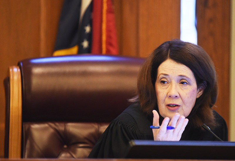 Cole County Circuit Judge Pat Joyce is shown presiding in the courtroom in this March 14, 2016 file photo.