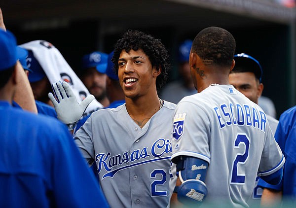 Royals second baseman Raul Mondesi celebrates his solo home run, the first of his career, off Tigers pitcher Justin Verlander in the third inning of Tuesday night's game in Detroit.