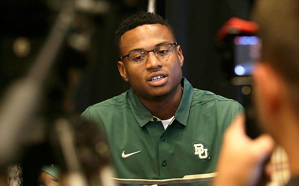 In this July 19 file photo, Baylor defensive back Ryan Reid speaks to reporters during Big 12 Media Days in Dallas. 