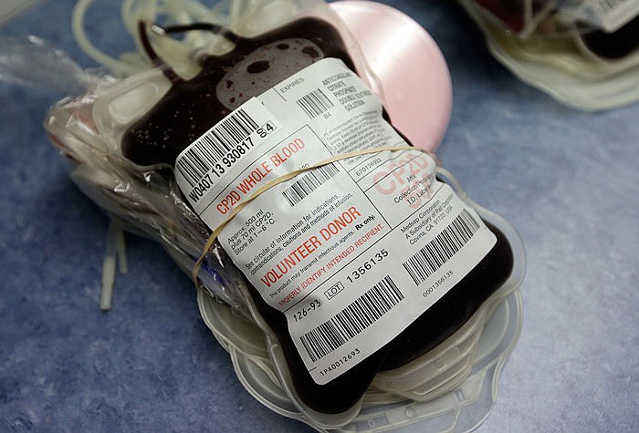 Blood is seen donated in Indianapolis. On Friday, the Food and Drug Administration recommended all U.S. blood banks start screening for the Zika virus, a major expansion intended to protect the nation's blood supply from the mosquito-borne disease. 