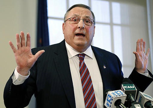  In this Jan. 8, 2016, file photo, Gov. Paul LePage speaks at a news conference at the State House in Augusta, Maine.