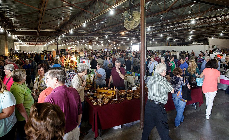 Packed aisles spanned the length of the main pavilion at the Jaycees Fairgrounds on Saturday, Sept. 12, 2015 during the Cole County Fall Festival. 