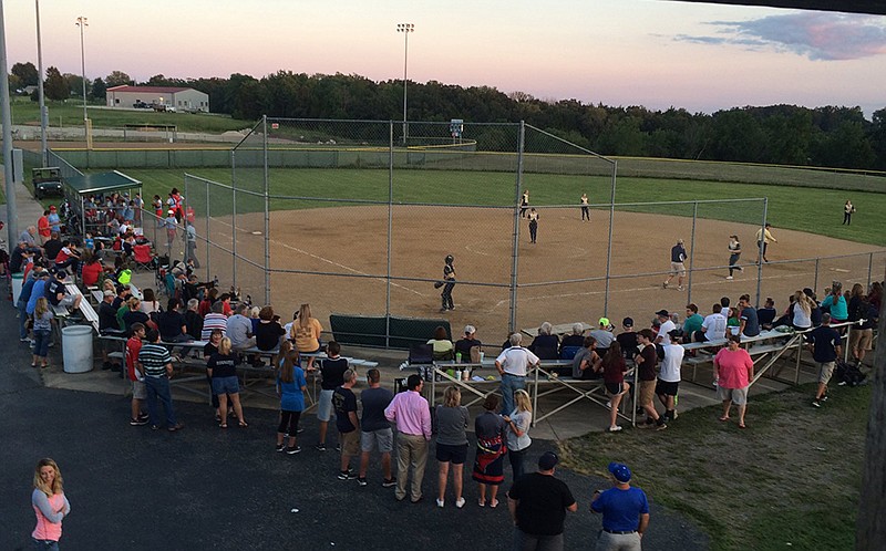 Helias adds 3 runs in the fifth inning to take a 6-0 lead, eventually topping Webb City 7-1 on Friday, Sept. 2, 2016 at the American Legion Post 5 Sports Complex.