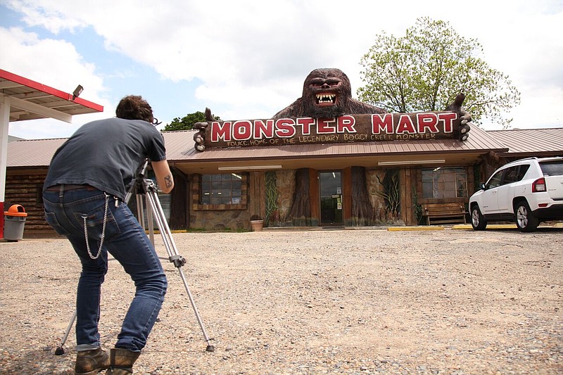 A Small Town Monsters film crew spent six days
in and around the Fouke, Ark., area in April, filming
for a new documentary movie about the area's most famous "resident." "Boggy Creek Monster" is set for release Nov. 11.