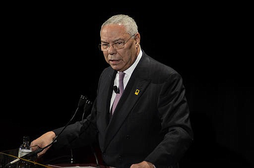 In this photo taken Nov. 9, 2011, Former Secretary of State Colin Powell speaks in New York.