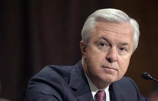 In this Tuesday, Sept. 20, 2016, photo, Wells Fargo CEO John Stumpf testifies on Capitol Hill in Washington, before the Senate Banking Committee. 
