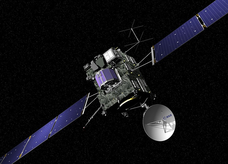 The artist impression provided on the website of the European Space Agency ESA on Sept. 29, 2016 shows ESA's Rosetta cometary probe. The spacecraft will be crash landed on Comet 67P/Churyumov-Gerasimenko Sept. 30, 2016.