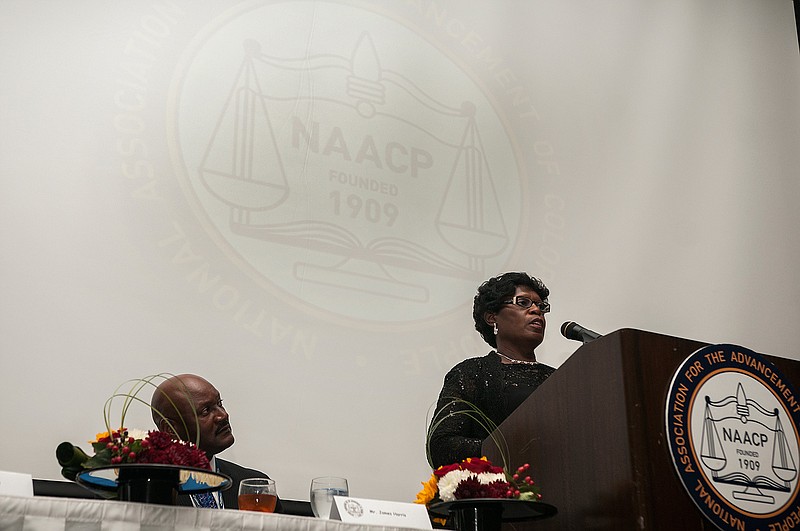 Sarah Collins Rudolph, a survivor of the 1963 16th Street Baptist Church bombing that killed four girls during the civil rights movement in Birmingham, Ala., speaks Saturday during the 79th annual Texas State NAACP Texas Heroes Banquet at the Texarkana, Texas, Convention Center. The children were inside the church preparing for worship when the bomb went off. Rudolph's 14-year-old sister, Addie Mae Collins, and three other girls: Denise McNair, 11; Carole Robertson, 14; and Cynthia Morris, also known as Cynthia Wesley, died instantly. Rudolph was seriously injured. "We were at that church learning about love and forgiveness when someone was outside doing hateful things," she said in an Associated Press interview. The bombing, which injured 22 people, marked a turning point in the United States during the Civil Rights Movement and contributed to support for passage of the Civil Rights Act of 1964.