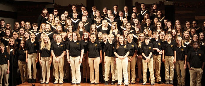 Seventh- through 12th-grade participants in Fulton Middle School and High School's choirs sang at the Fulton Fall Vocal Concert on Monday.