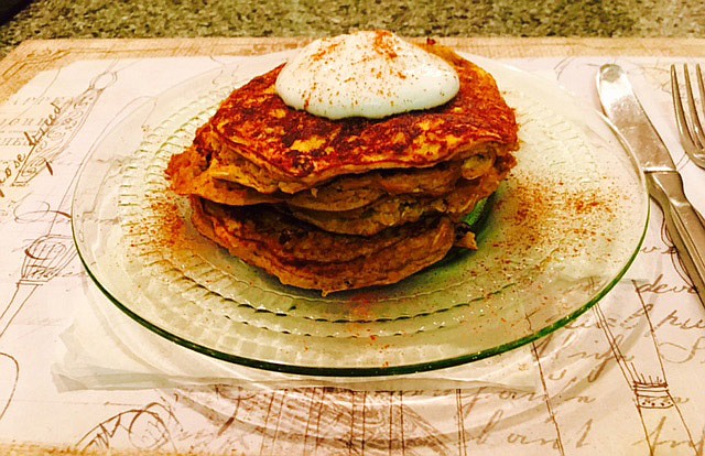 A dollop of vanilla yogurt makes these pumpkin pancakes a healthy way to feel like you're eating pumpkin pie for breakfast.