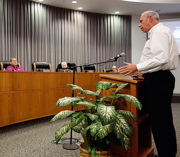 Doc Kritzer, Callaway County's western district commissioner, addressed the Fulton City Council on mistakes made by the county clerk,