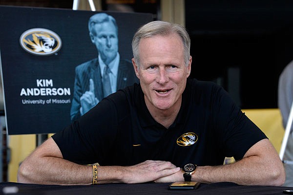 Missouri coach Kim Anderson answers a question during the Southeastern Conference men's basketball media day earlier this month in Nashville, Tenn.